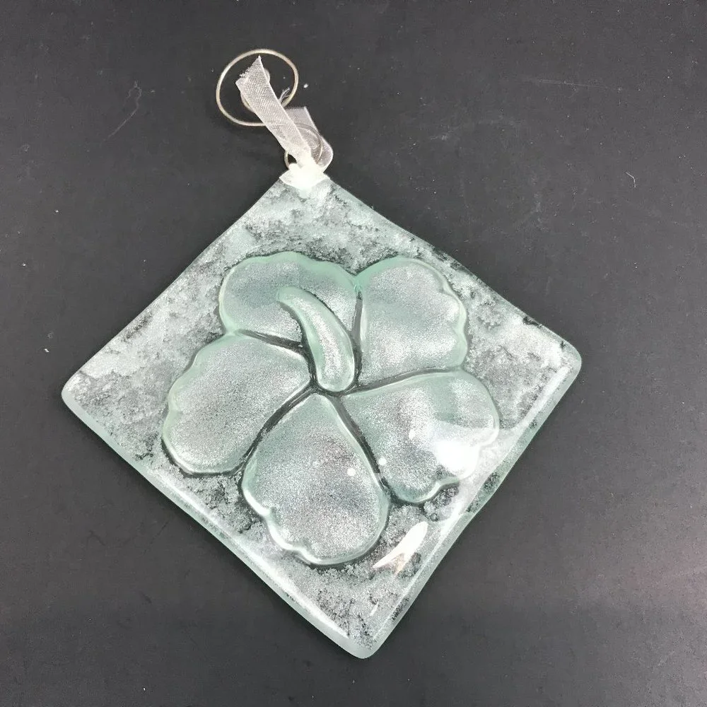 Recycled pale green glass sun catcher/ornament